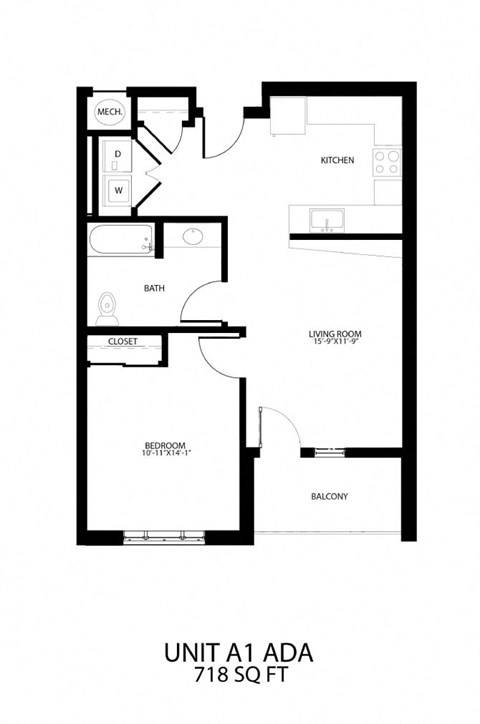 the floor plan of unit a1